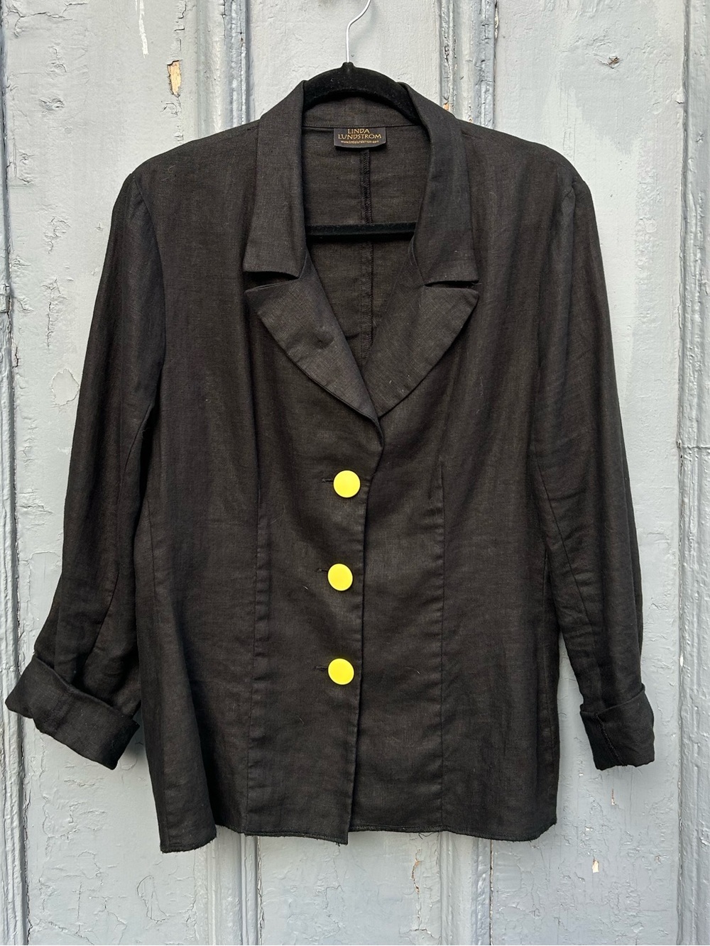 Vintage Linda Lundstrom Linen Blazer, size S/M